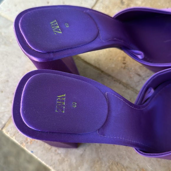 Zara purple satin sandals size 40 in very good condition - Picture 6 of 6